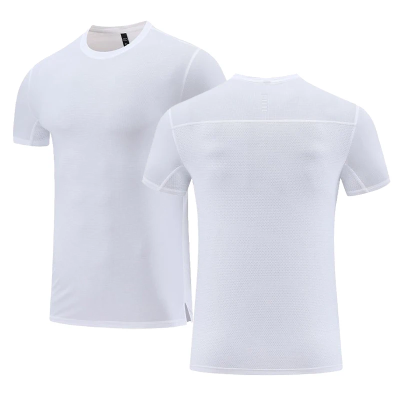 

Running Sports T-shirts For Men Gym Clothing Men's Cry Fit Shirt Fitness Training Jogging Sportswear White Tshirt