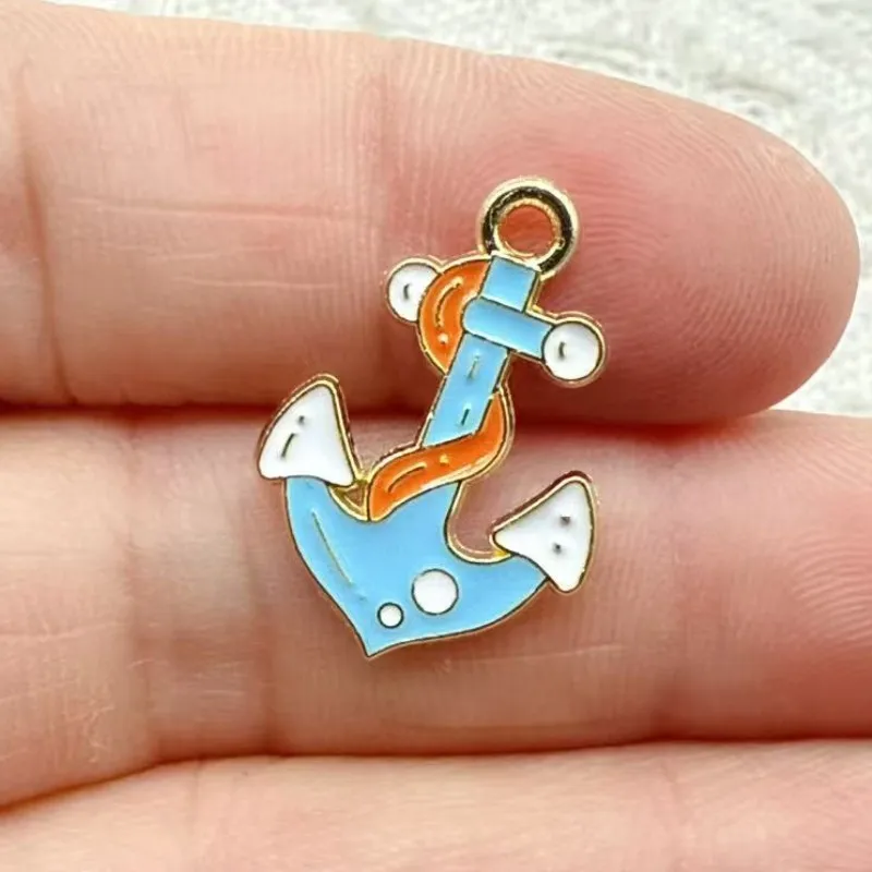 10PCS Alloy Ocean Style Lifebuoy Rudder Anchor Lighthouse Sailboat DIY Necklace Pendant Earring Bracelet Decorative Accessories