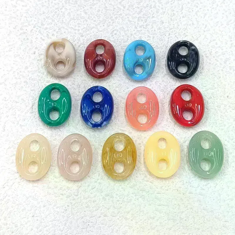 10Pcs 24x17mm Colorful Acrylic Geometric Beads DIY Necklace Bracelet Garment Bag Accessory Clasp Material
