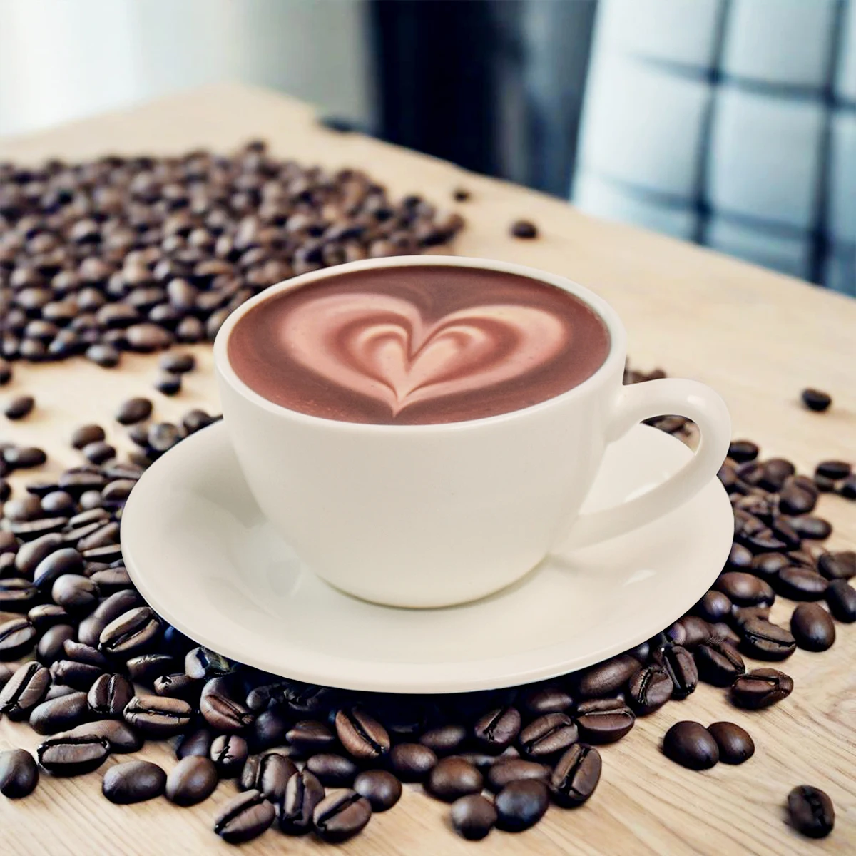 Sztuczny kubek do kawy z realistycznym wzorem latte art, personalizowane sztuczne wzory pianki latte do zdjęć.