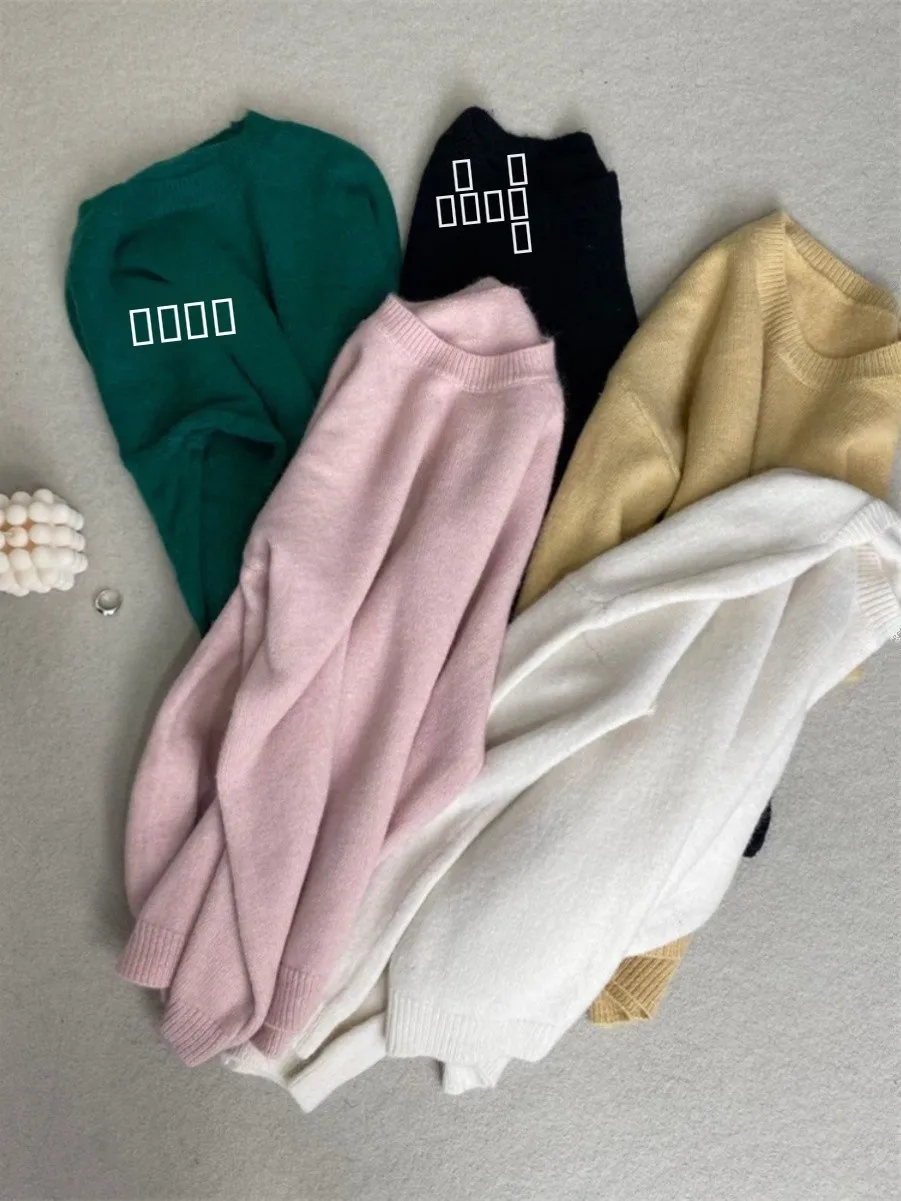 

Свитер Alasys Camere оверсайз, круглый вырез, вязаный, милый, увеличенный размер, для весны, повседневный, длинный рукав, цветной