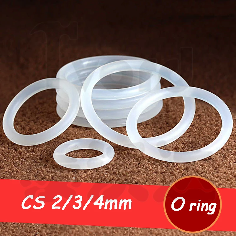 

10pcs VMQ O Ring Gasket Thickness 2/3/4mm White Waterproof Washer Round O Shape Silicone Ring Food Grade