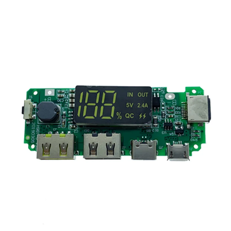 LED Dual USB 5V 2.4A Micro/Type-C USB Mobile Power Bank 18650 Charging Module Lithium Battery Charger Board Circuit Protection