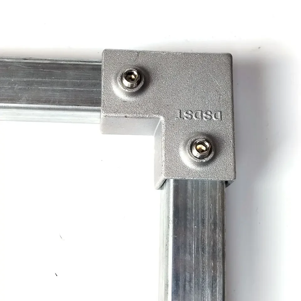 Aluminum Square Tube Fitting for 20mm and 25mm Profiles Featuring L-Shaped Corner Joint and T-Junction Design Suitable for Modul