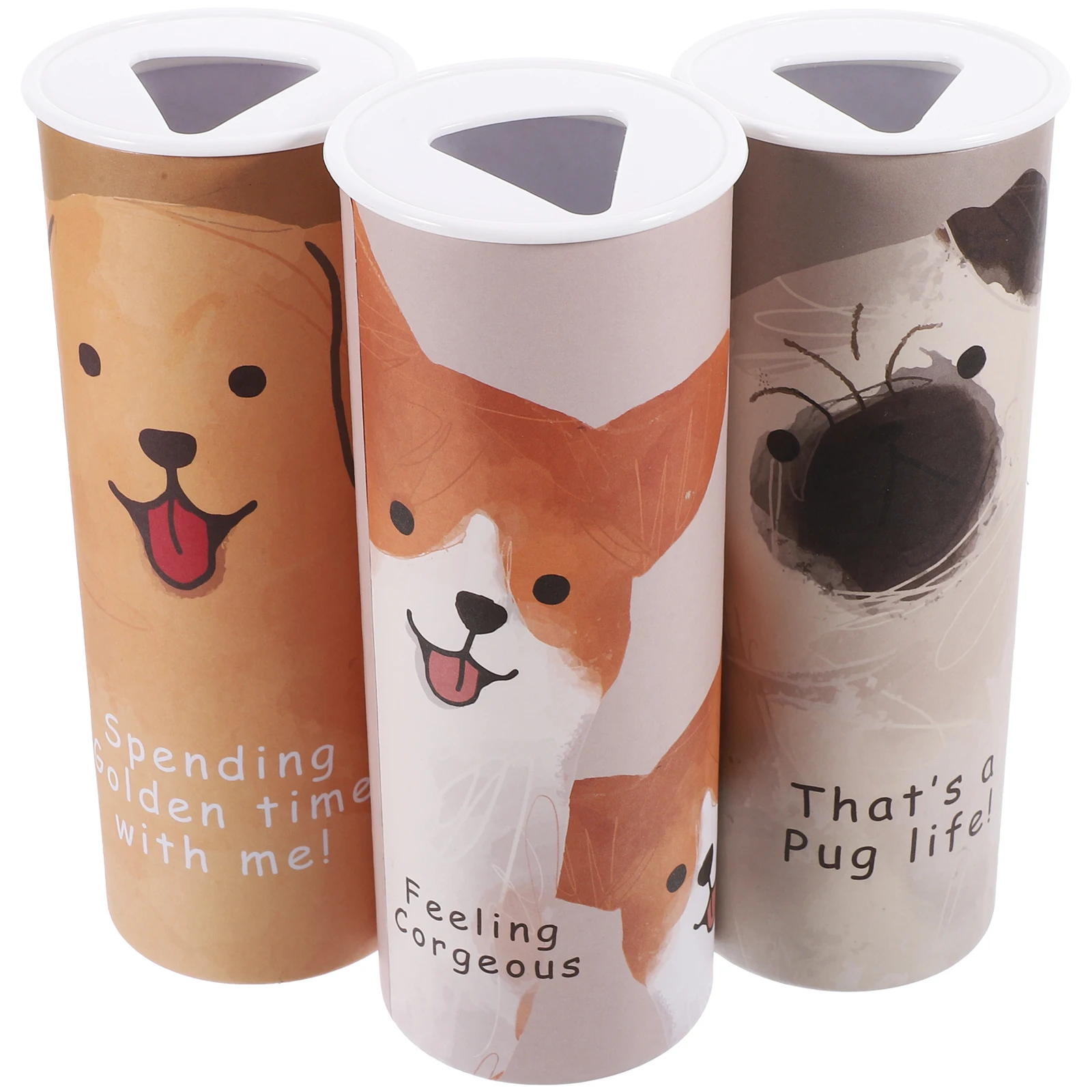 

3pcs Cylinder Tissue Box Round Tissues Container For Car Home Office Desktop Decorative Holder Portable Napkin Case Of Paper