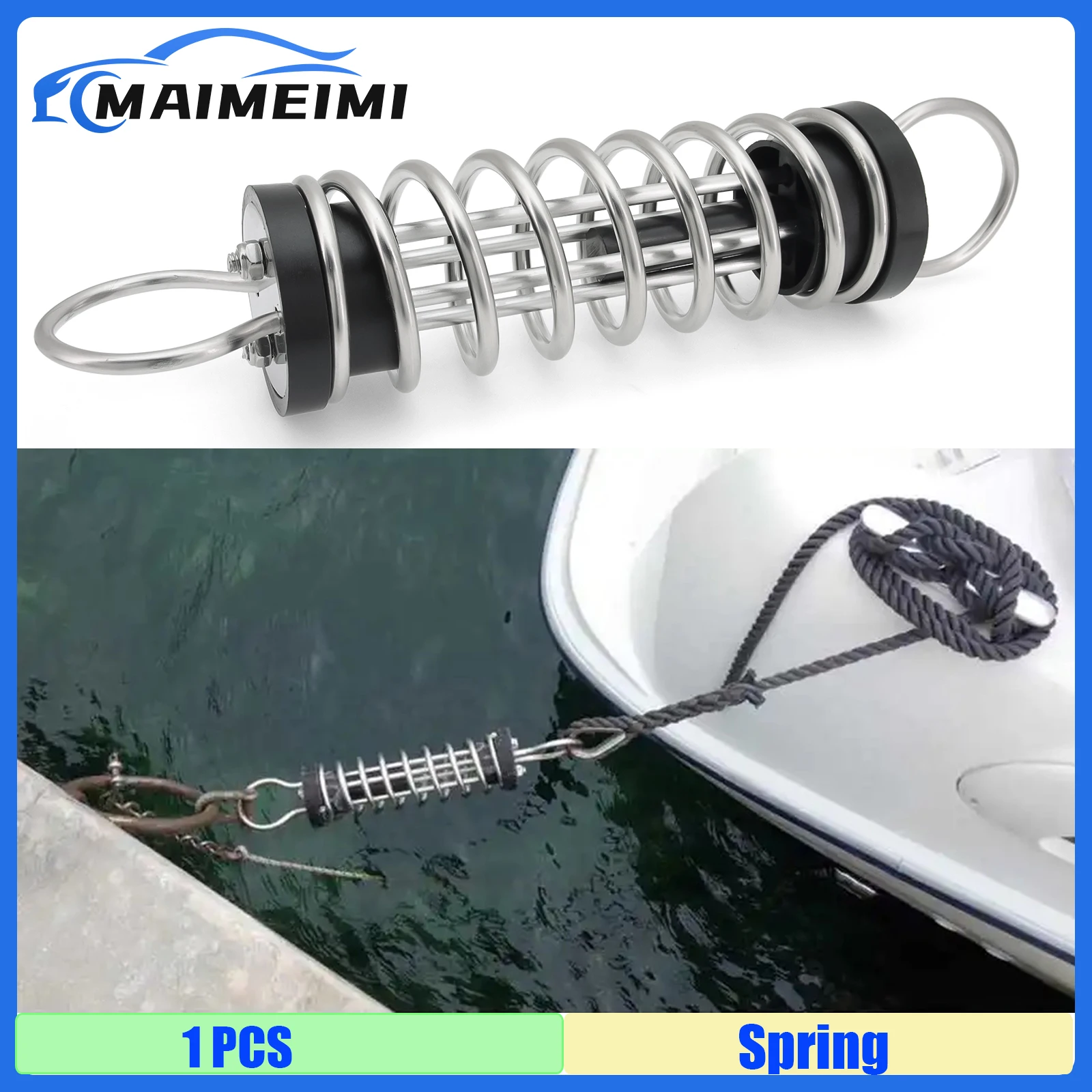 Silence Mute Anchor Dock Line Mooring Spring Boat Docking Mooring Spring 304 Stainless Steel Damper Snubber Springs for Yacht