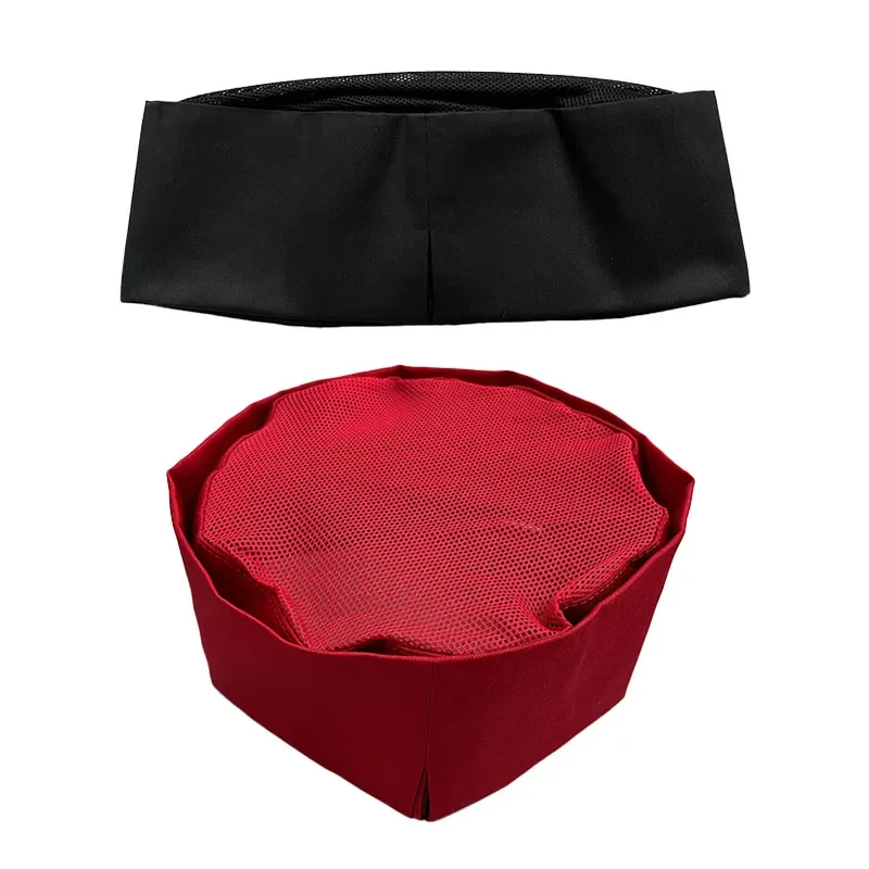 Cappello da cuoco da uomo per servire cibo Berretto da cucina nero in stile giapponese Sushi Ristorante Cameriere Cappello da lavoro traspirante Catering Cappellini da cuoco da donna