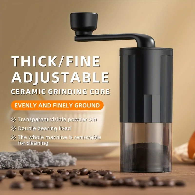 Hand-Crank Coffee Machine Silent Ceramic Core Household Coffee Grinder Retro Adjustable Thickness Fast Grinding Handle Grinder view 5