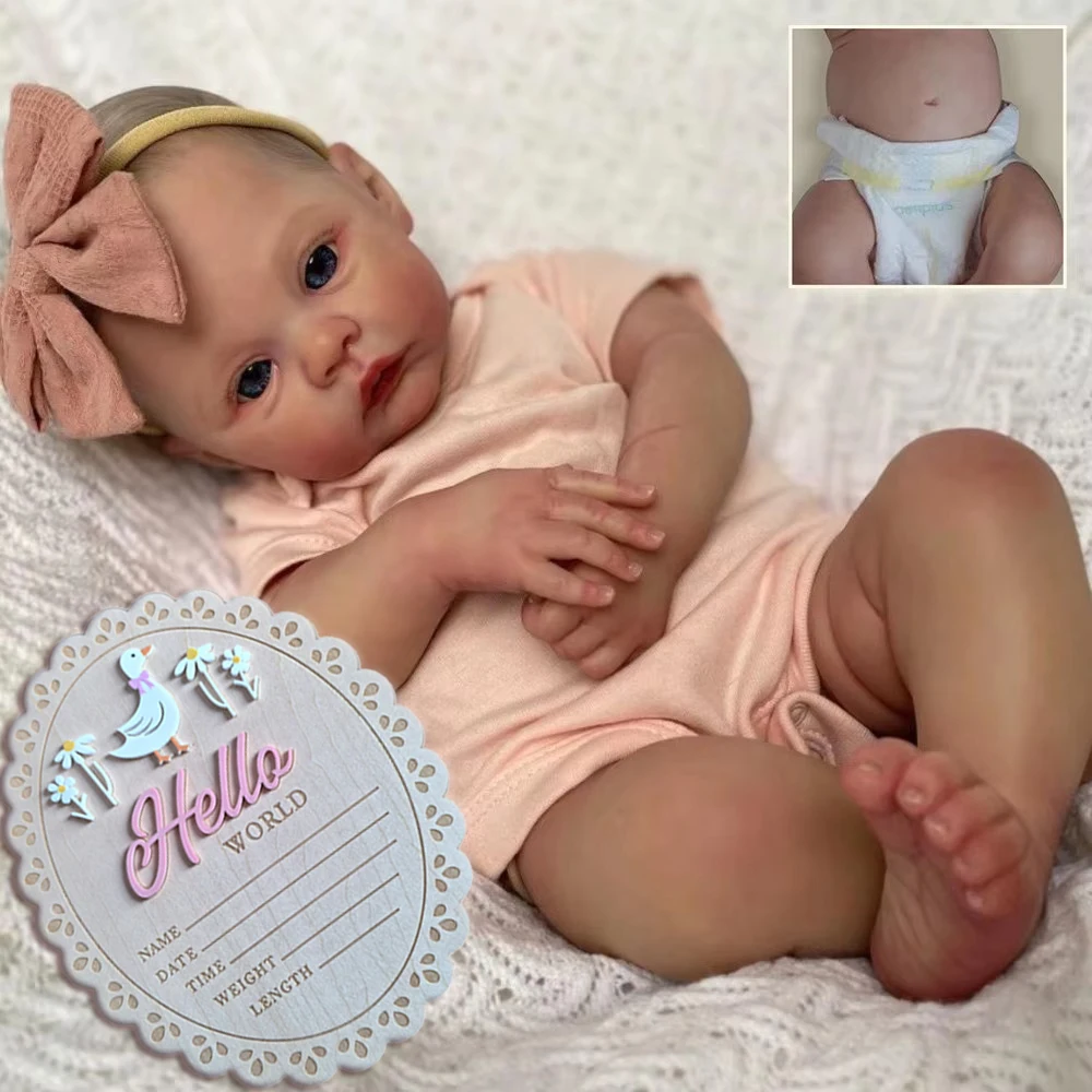 

18-Inch Soft Vinyl Simulation Baby Doll Handmade Exquisitely Painted Reborn Doll Can Sit Or Lie Down And Kiss 3067