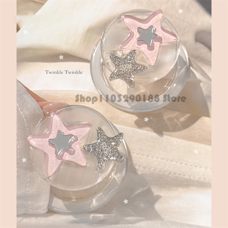 

Korean Cute 3D Star Mirror Magnetic Holder Phone Grip Tok Griptok Phone Stand Holder Support For iPhone For Magsafe Smart Tok