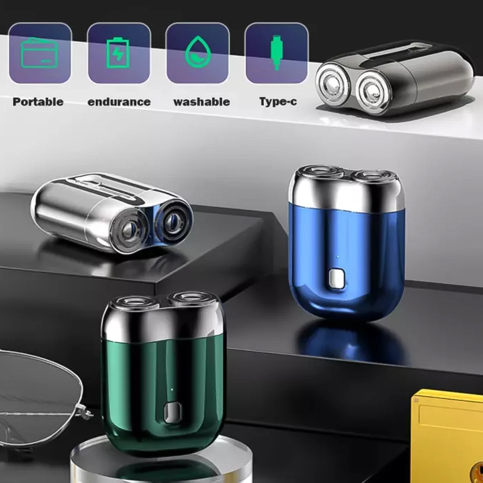 Barbeador elétrico sem fio recarregável, lâminas elétricas compactas e barbas para rosto de meninos adolescentes