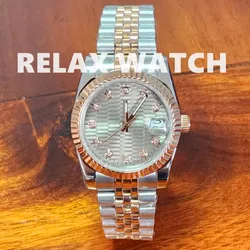 36mm 39mm Log Style PVD Rose Gold and Silver Sapphire Glass Stainless Steel Watch Japan NH35 Automatic Movement A2