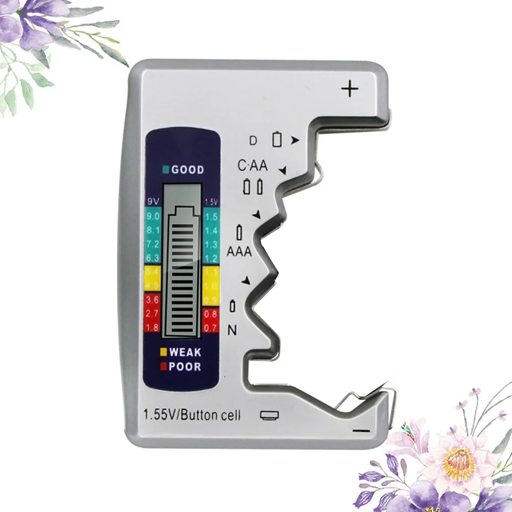 

Portable Digital Tester Lcd Screen Abs Material For Home Outdoor Use Silver Cell Tester Digital Checker Lcd