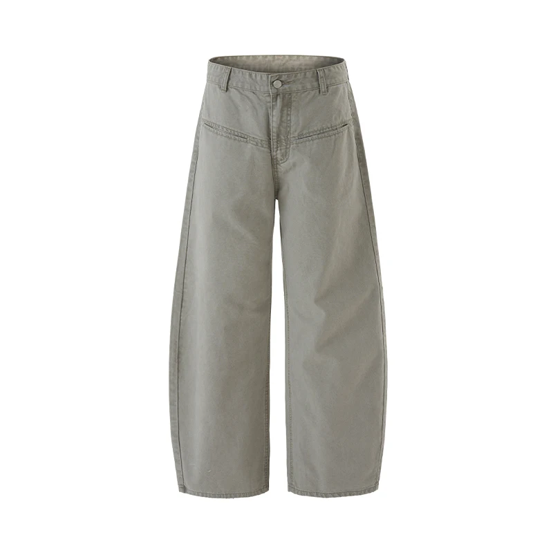 2025 autumn and winter casual pants, men's and women's straight tube loose fitting trendy street Japanese style jeans