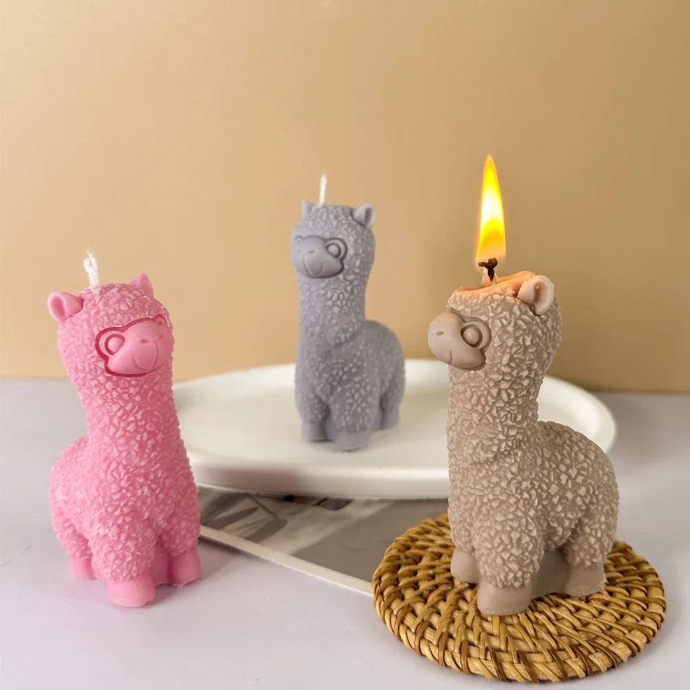 3D Alpacas Silicone Candle Mold DIY Cute Animal Scented Candle Soap Craft Gifts Making Resin Plaster Molds Home Decor Supplies