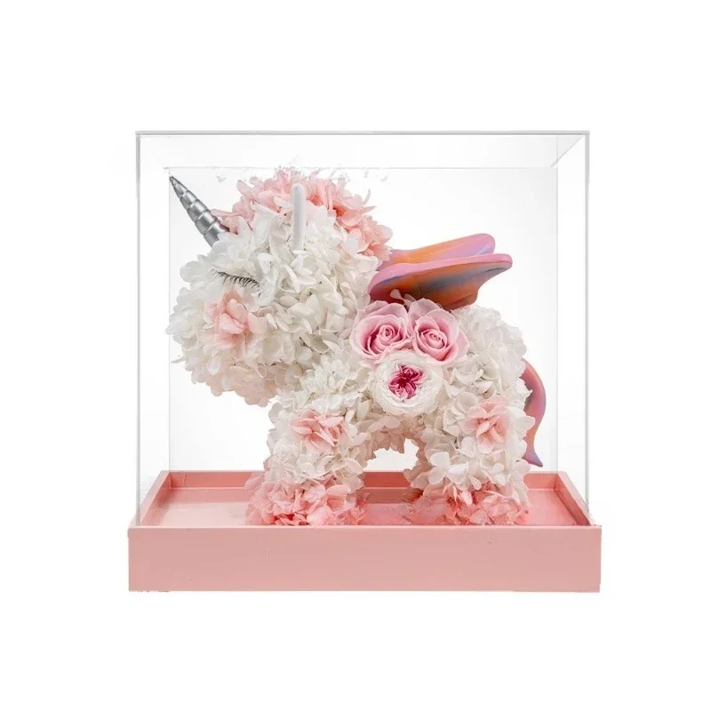 Cute hydrangea immortal flower unicorn ornament Valentine's Day gift for girlfriend birthday creativity Qixi Festival
