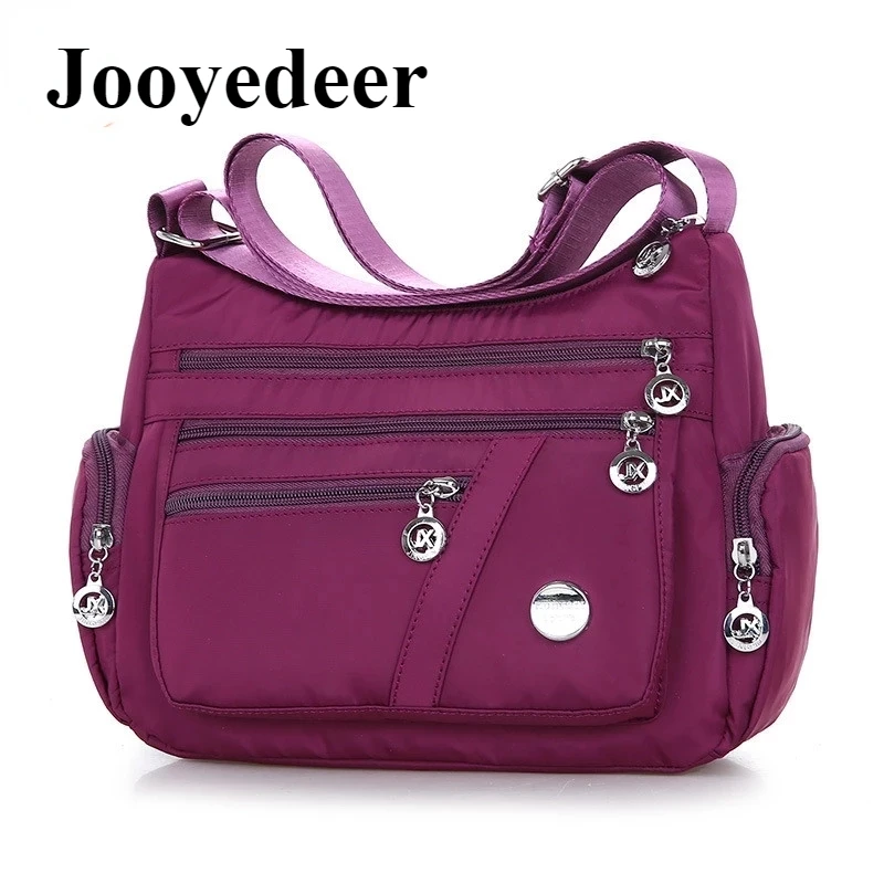 Jooyedeer Women Oxford Waterproof Shoulder Bag Casual Crossbody Bag Multifunction Shopping Handbag Large Capacity Messenger Bag