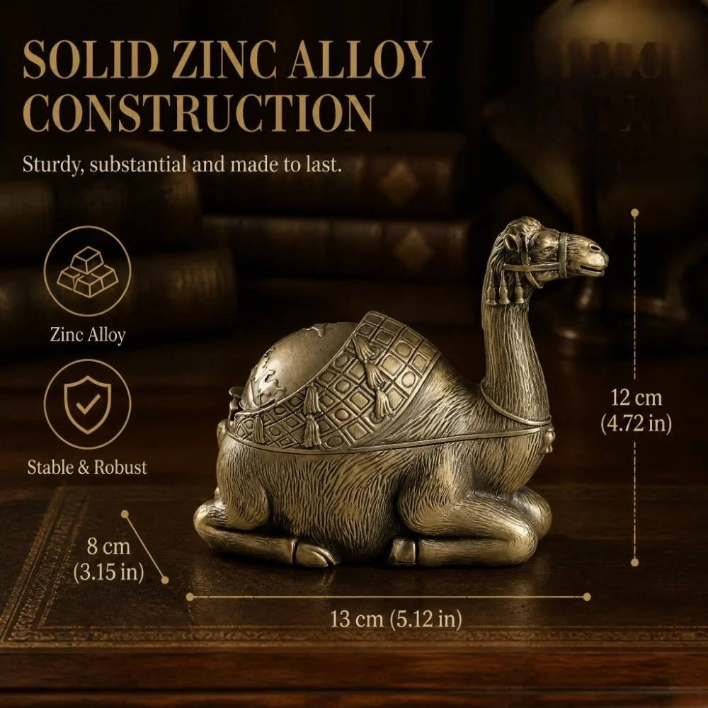 Half Closed Cover Animal Ornament Zinc Alloy Antique Bronze Finish Metal Figurine Storage Function Decor Box Desk Decoration