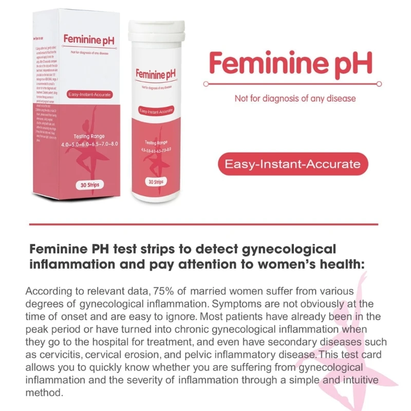 Vaginale Gesundheitsteststreifen für Lady Daily-Care Feminine-Hygienen PH-Teststreifen