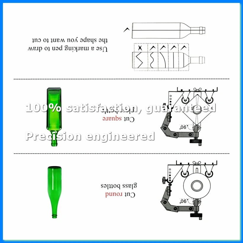 

Glass Bottle Cutter Kit, DIY Precision Glass Cutter for Square, Round and Irregular Bottles, Glass Cutting Tool Kit-ABVP