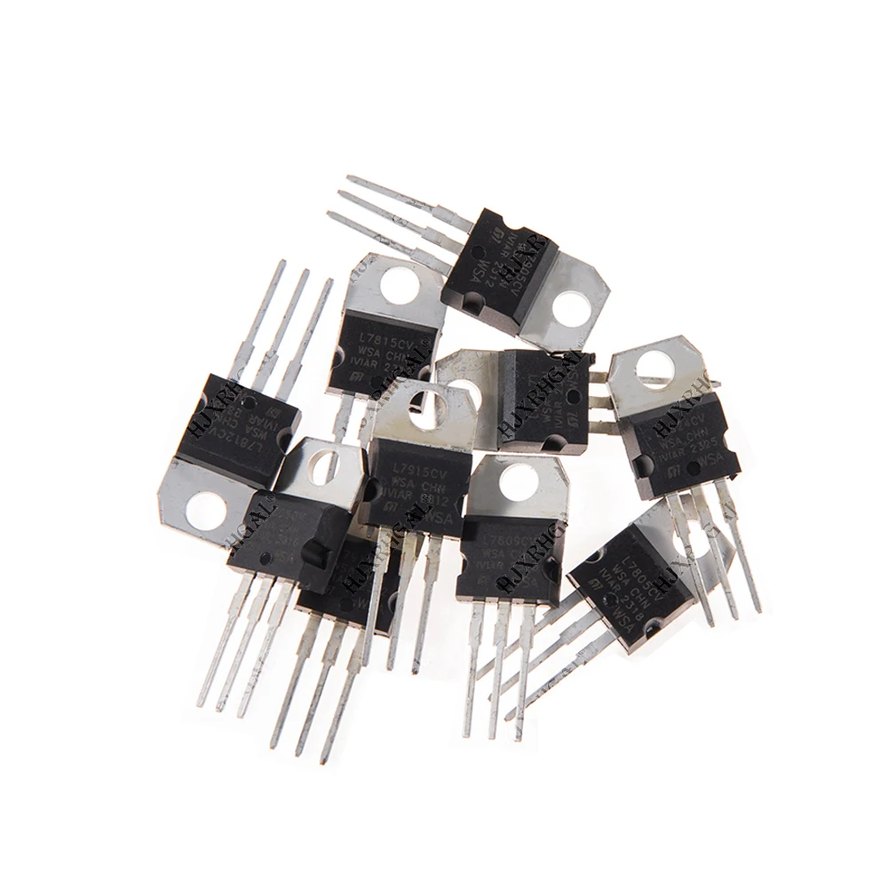 10 значений * 1 шт. = 10 шт. L7805 L7806 L7809 L7812 L7815 L7824 L7905 L7912 L7915 LM317T Ассортимент транзисторов Регулятор напряжения
