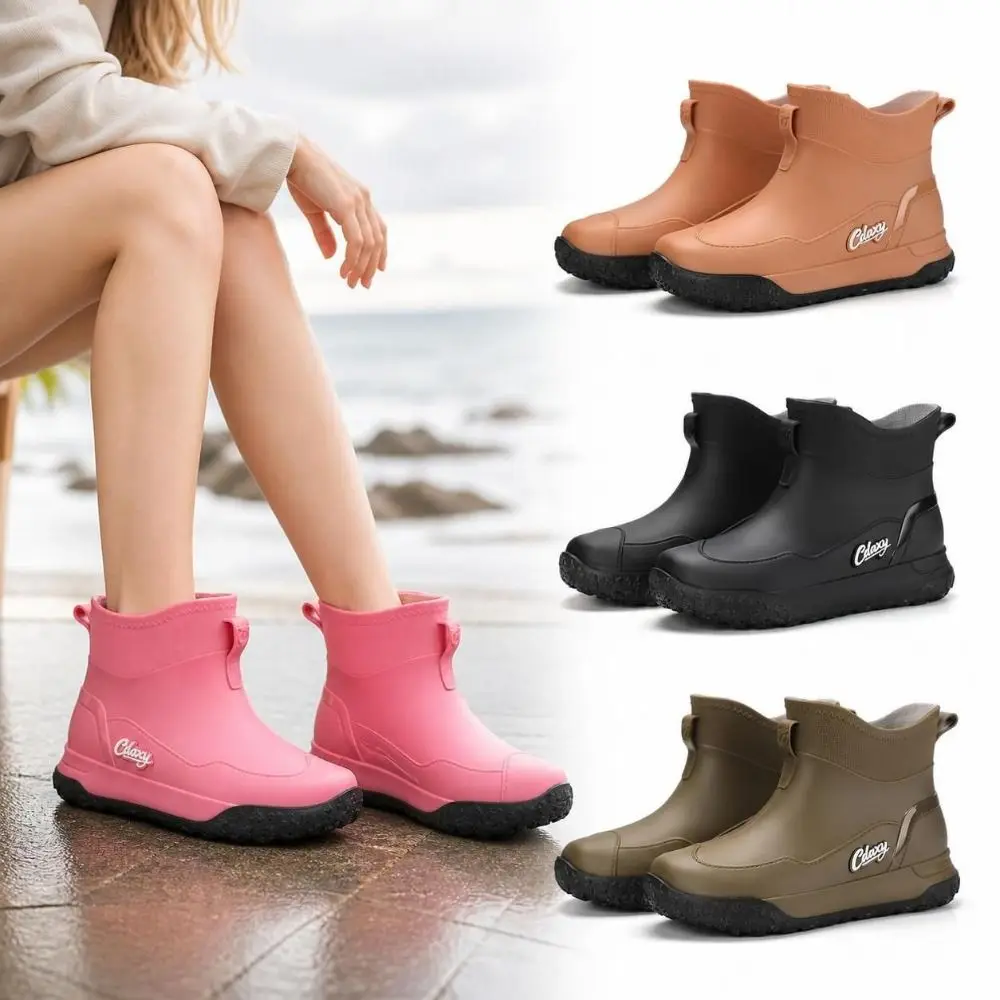 Thickened Waterproof Short Rain Boots Wear-resistant Lightweight Rubber Shoes Non-Slip Low-top Water Shoes For Women and Men