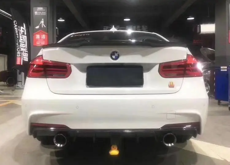 Carbon Fiber Rear Diffuser Dual Muffler Single Out for BMW 3 Series F30 F35 320i 328i 335i 340i M-Sport 2012-2018