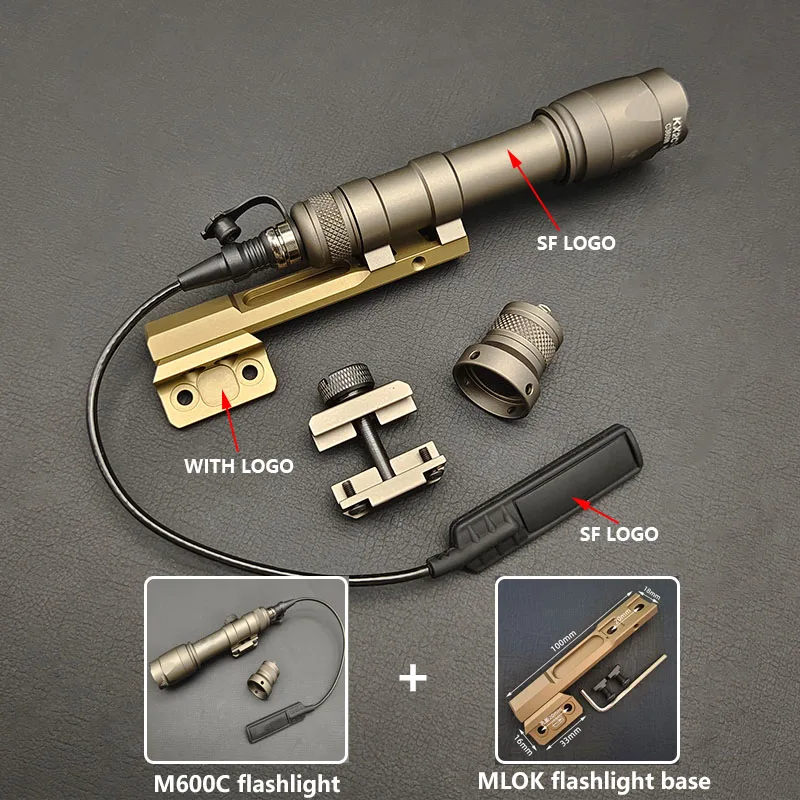 

Tactical Airsoft SF M300 M600 M600C Flashlight M300C Hunting Weapon Light Momentary Remote Switch Fit Keymod M-Lok Picatinny