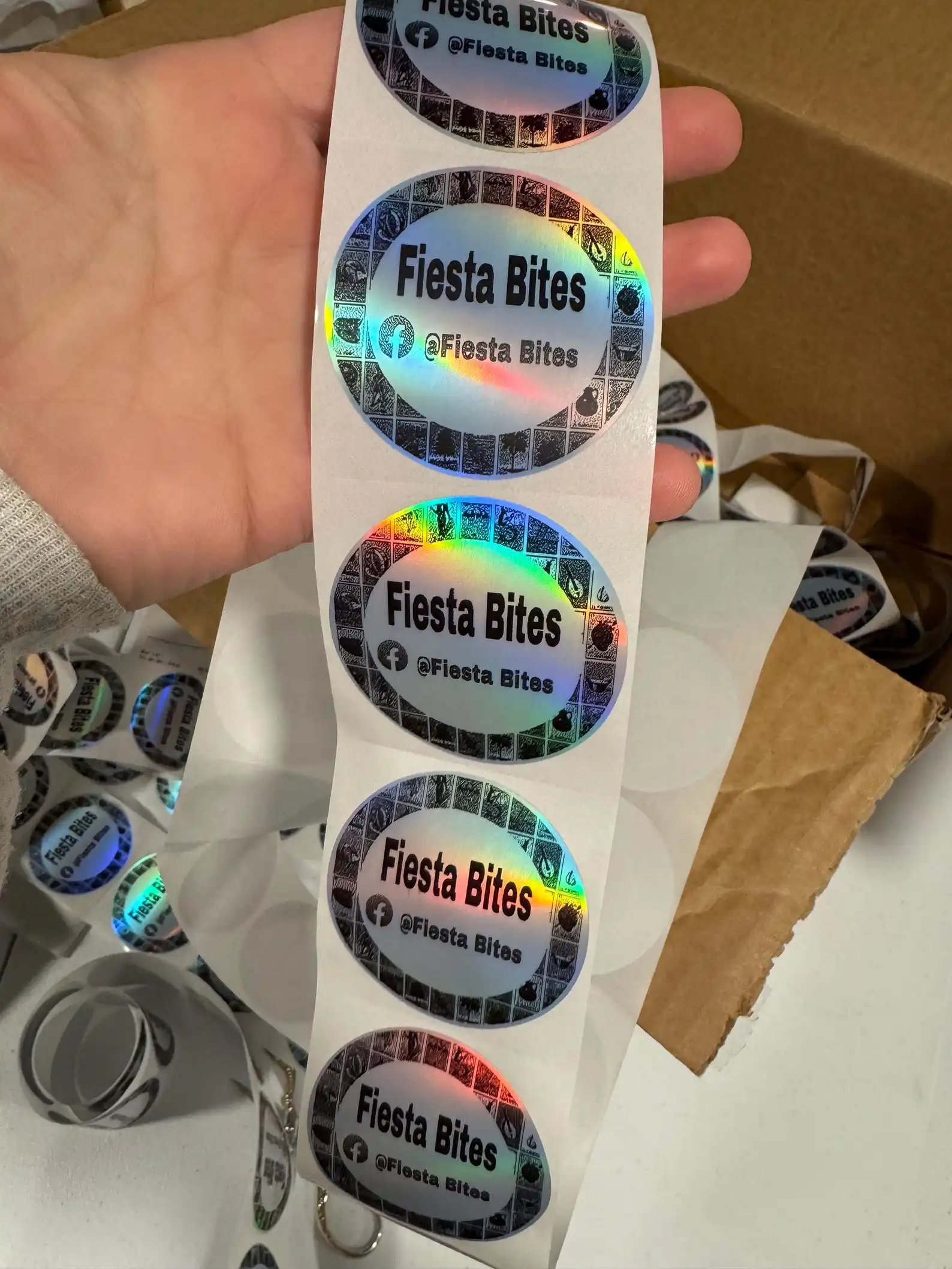 

Custom holographic labels in various sizes & quantities for small businesses, weddings, organization, etc.