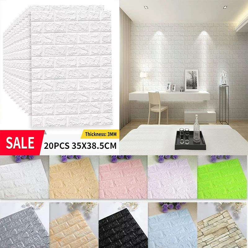 

3D Wall Stickers Self Adhesive Panels Foam Wallpaper Home Decor Living Room Bedroom Decoration Kids 3D Brick Sticker Wallpapers