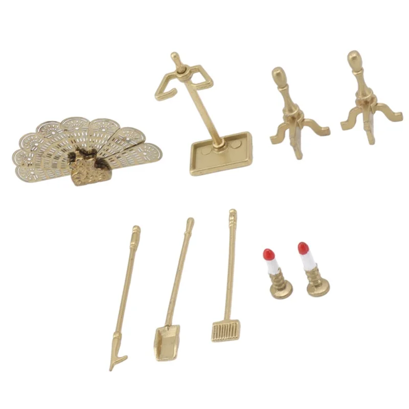 인형의 집 벽난로 액세서리 세트 장식용 인형의 집 미니어처 가구 액세서리 1/12 인형의 집 장식용