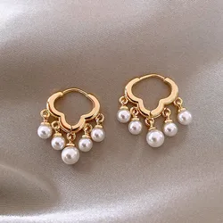 Cloud Pearl Huggies Hoop Earrings For Women Party Classic Ins Fashion Jewelry Minimalist Accessories New Year Gifts