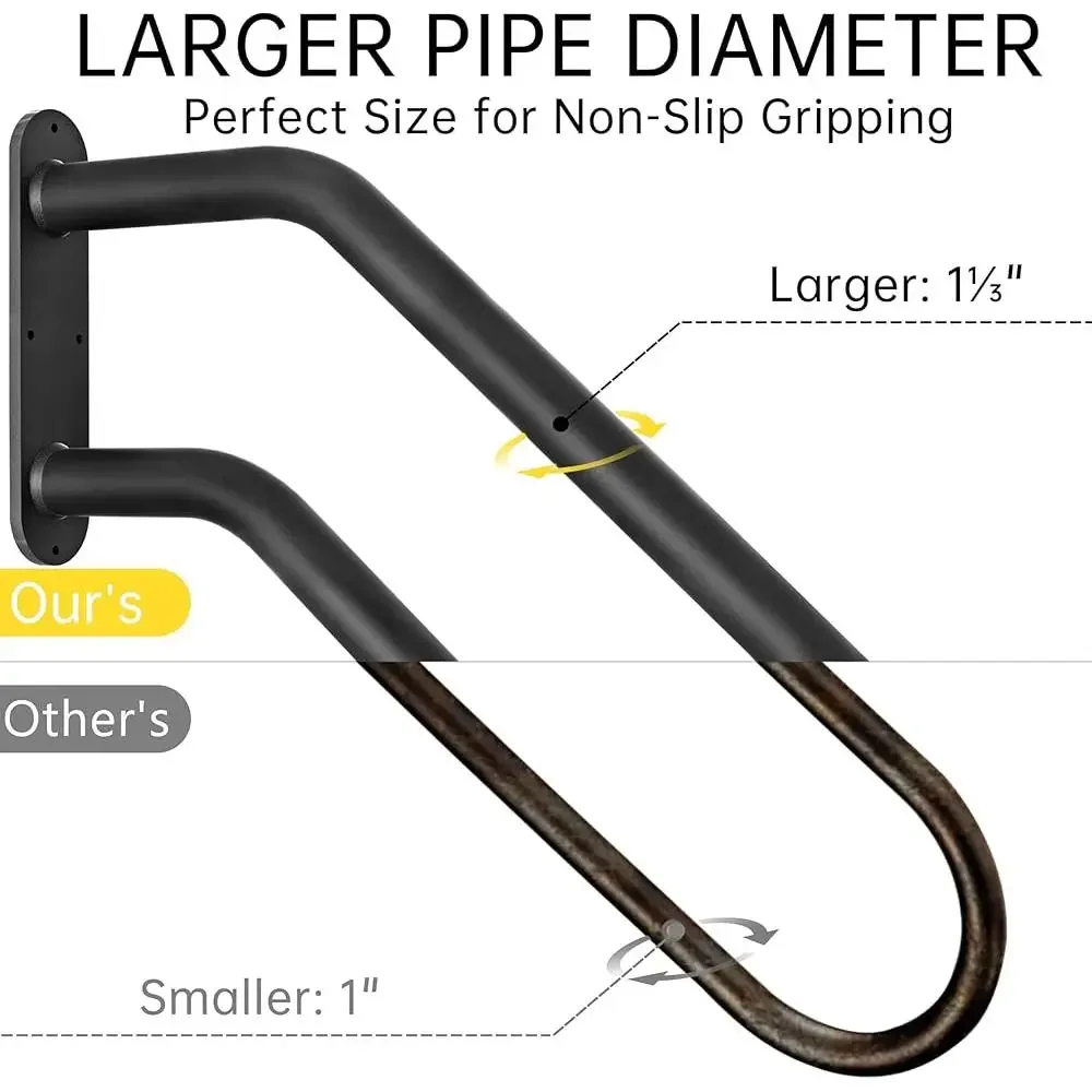 Robuste Outdoor-Handläufe, Treppengeländer, 1–3 Stufen, schmiedeeiserner U-förmiger Haltegriff, rutschfest, rostfrei, einfache Installation