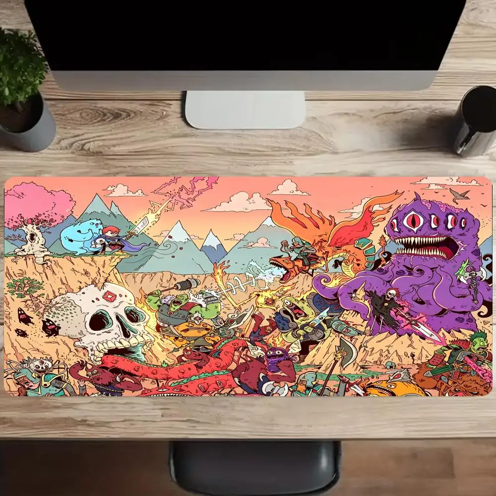 Colorful Monsters Large Mouse Pad XXL, Extended Big Gaming Desk Mat Laptop Keyboard Pad for PC Office Home Decor Workstation