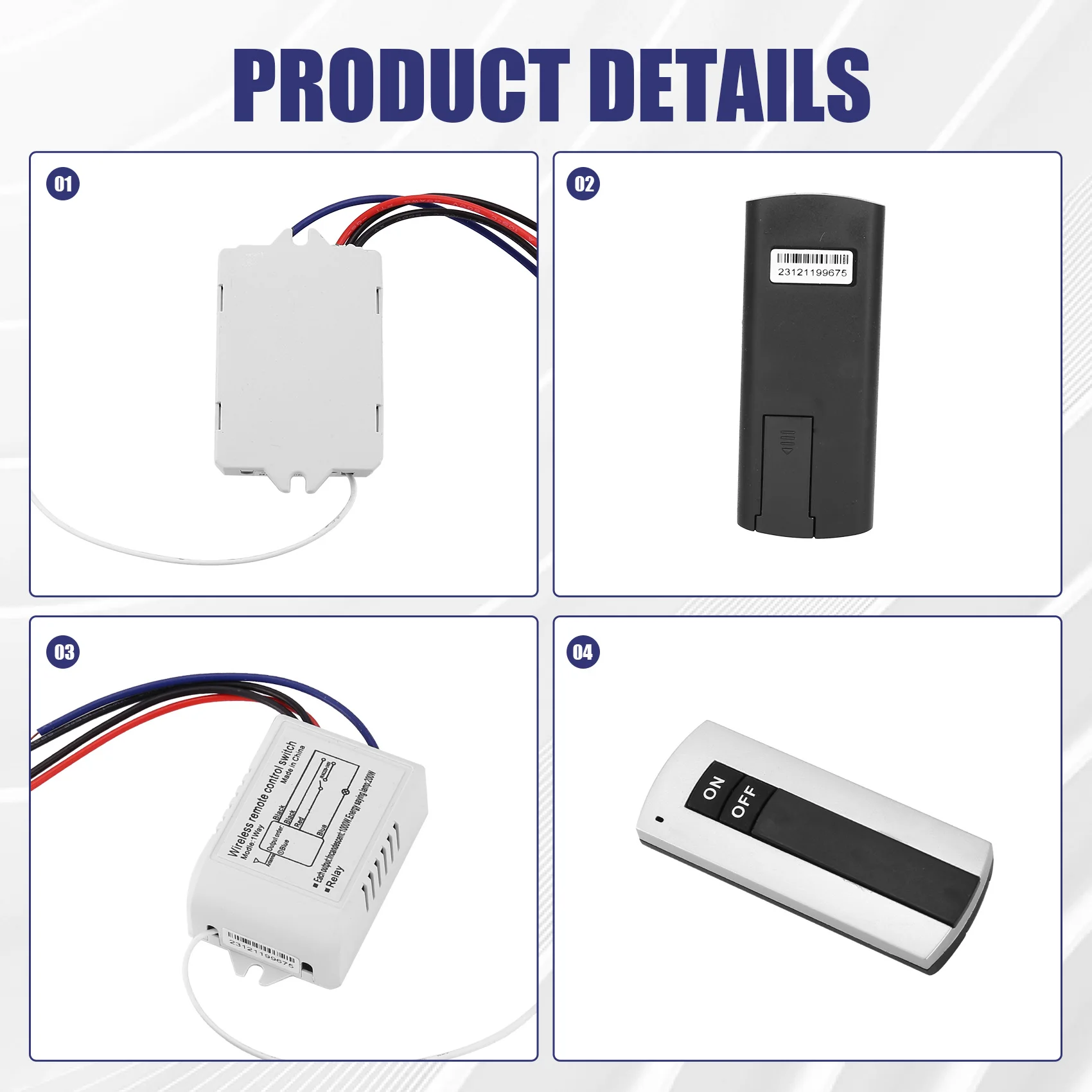 A31T 220V 1 Way ON/OFF Wireless Remote Control Switch Receiver Transmitter for Light Lamp 30m Range