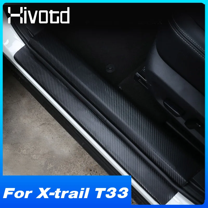

For Nissan X-trail T33 202-2021 Door Sill Car Sticker Rear Bumper Protective Decor Cover Pu Leather Anti-Scratch Accessories