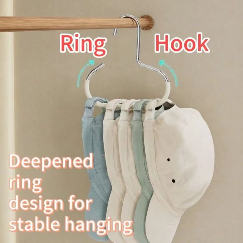 1-20Pcs Circle Ring Hat Hanger Versatile Manganese Steel Round Hook - Perfect for Hats,Ties,Scarves & Bags,Strong Load-Bearing