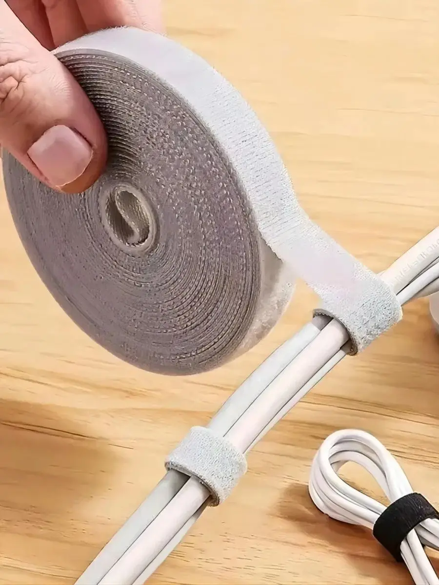 5M Zapięcie na rzep Organizer kabli Opaski kablowe Nawijarka do kabli USB Ochrona kabli USB Słuchawki Mysz Opaski kablowe — zdjęcie 2