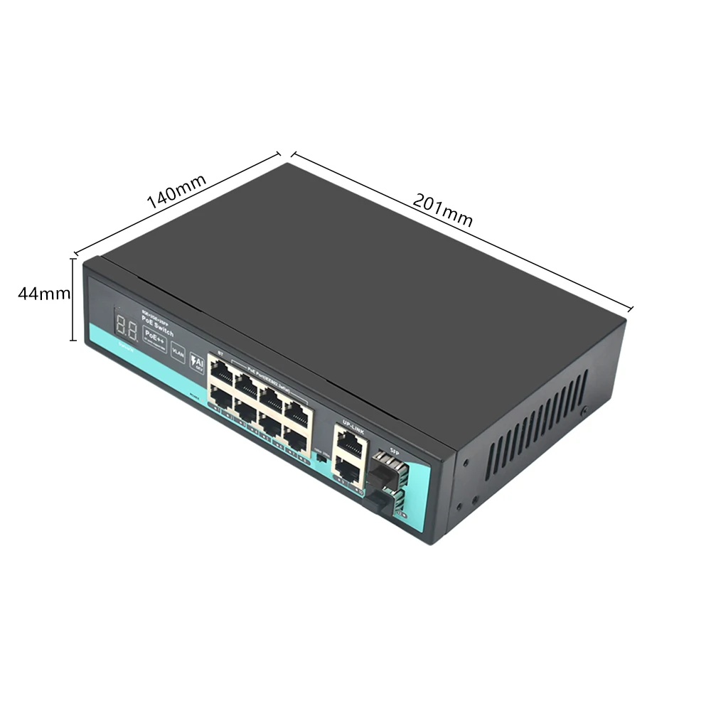 Imagem -06 - Poe Switch com Display de Tubo Digital para Câmera ip Port Uplink Sfp ai 6kv Poe Switch