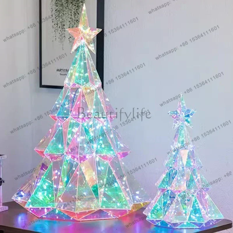 8Christmas Tree Colorful Lights Hotel Showcase Front Desk Decoration Creative Ornaments Home Small Christmas Day Decorations