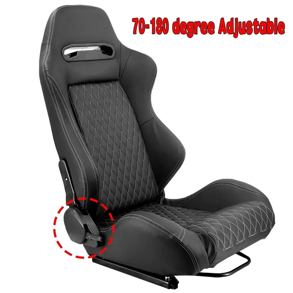 1 Pcs Car Racing Seats 3D Full Wrap Leather Universal 70-180 Degree Adjustable Sport Racing Simulator Bucket Seat with 1 Slider