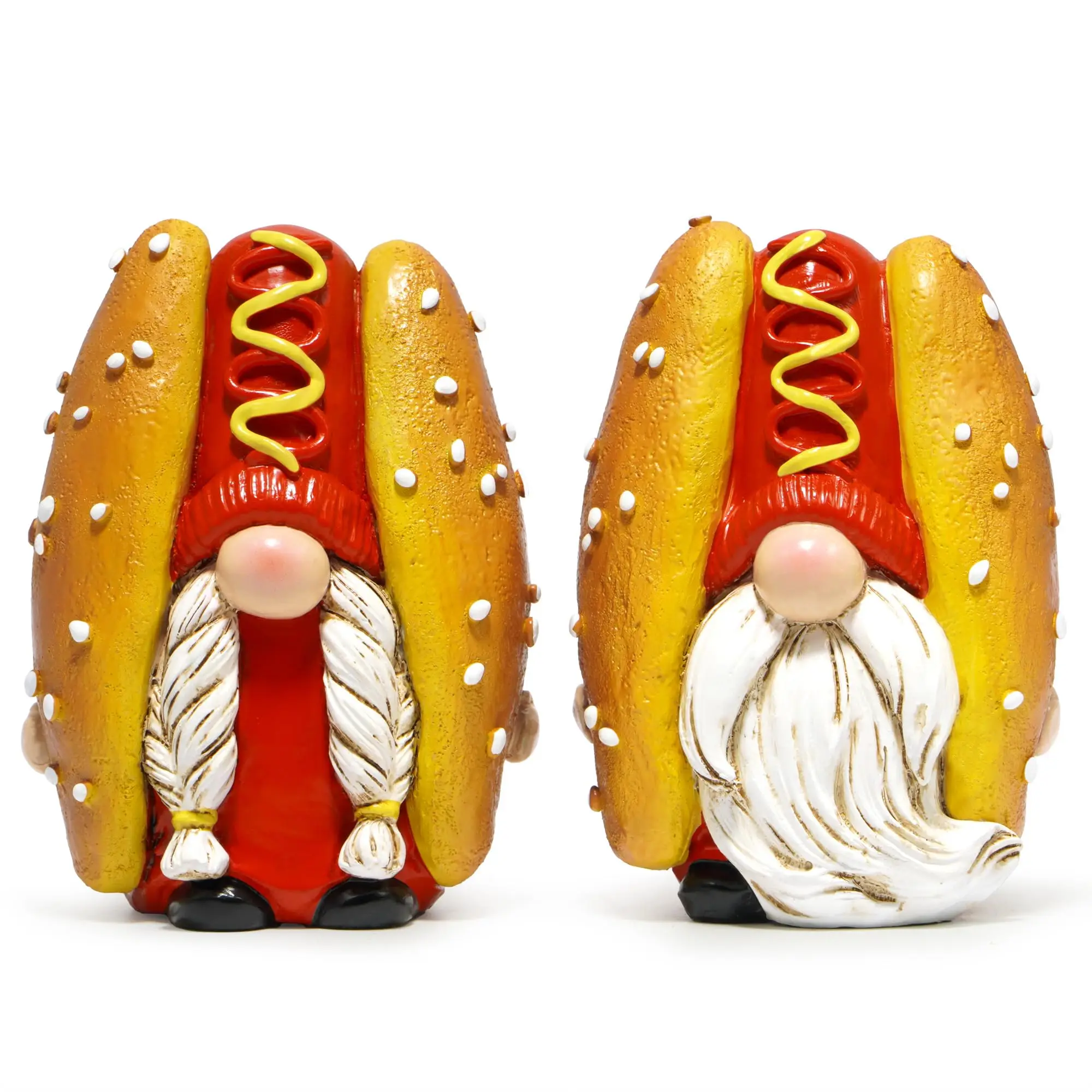 

2PCS Hot Dog Gnomes Decoration Restaurant Food Gnomes Ornaments Decor Gifts Figurines Gifts for Family Party Sculptures Gifts
