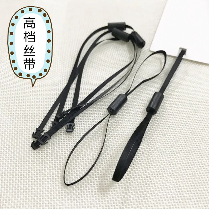 

500pcs Double Plug Ribbon Tag Seal Garment Tags Hang String plastic Snap Lock Pin Loop Fastener Hook Ties Accessories L=25cm