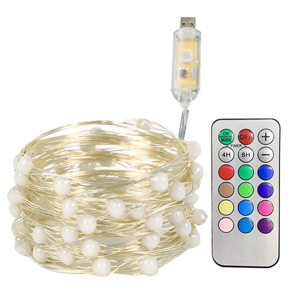 10M 100 LED String Light Copper Wire Xmas Fairy Lights WS2812B RGB Full color Point Control Garden Party Holiday String Lights