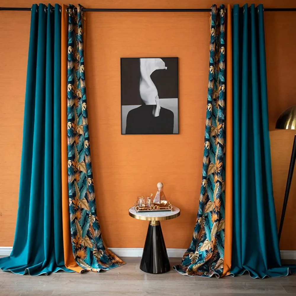 High-end Luxury Chenille Curtains for Living Dining Room Bedroom Thickened  Blackout Curtains Custom Home Decor 1PC