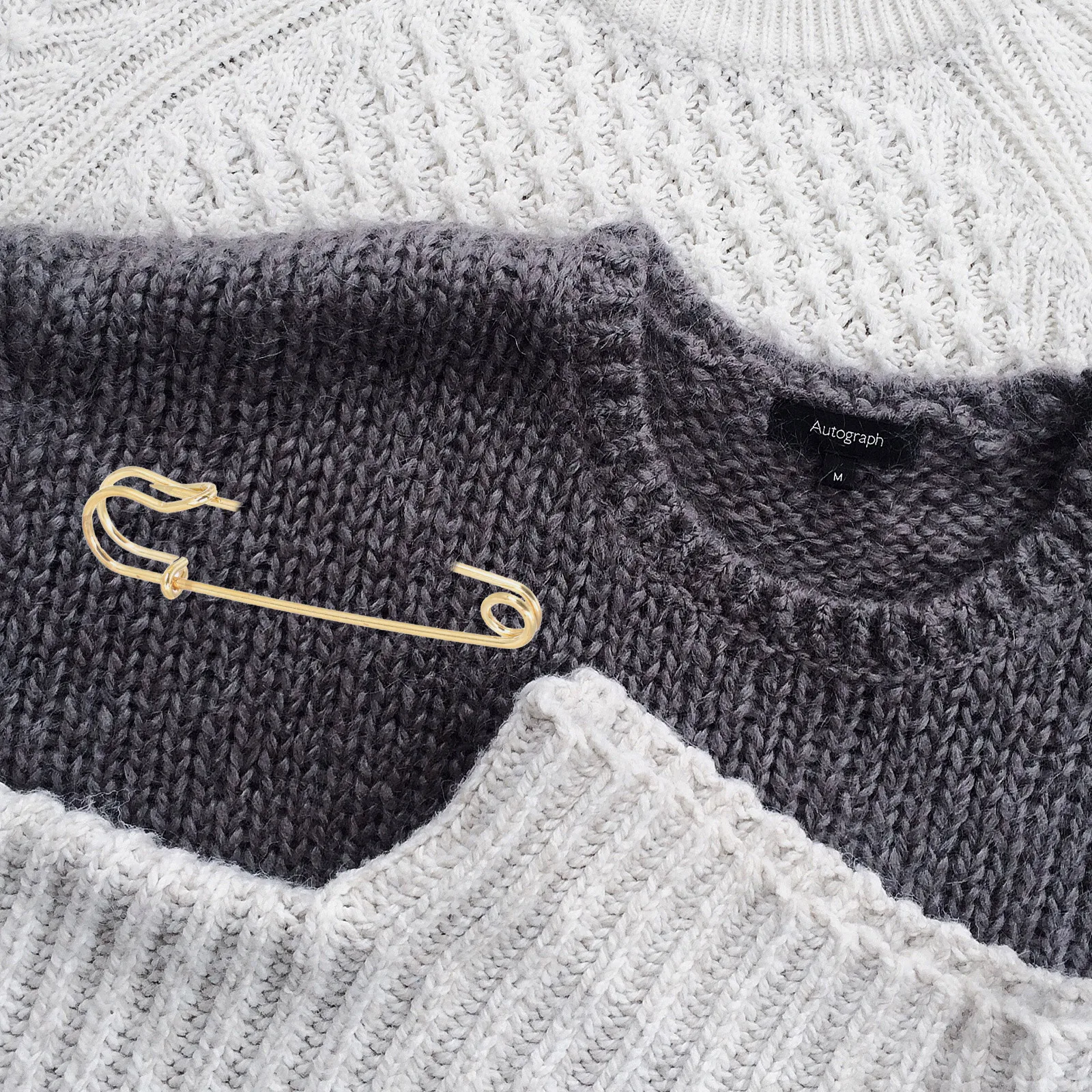 10Pcs Retro Safety Pin Brooch Clips Stainless Steel Sharp Sewing Pins for Clothes Quilting DIY Crafts Safety Pin