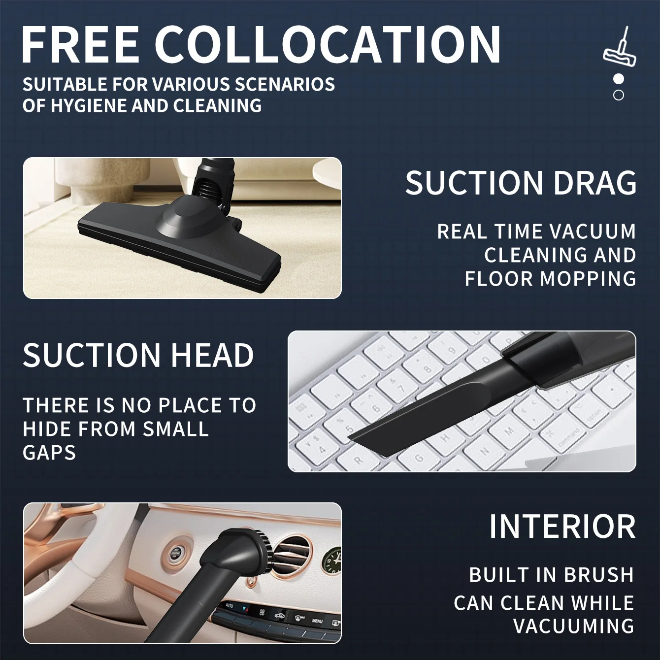 Portable wireless car vacuum cleaner for household handheld vacuum high suction two-speed switching vacuum cleaner