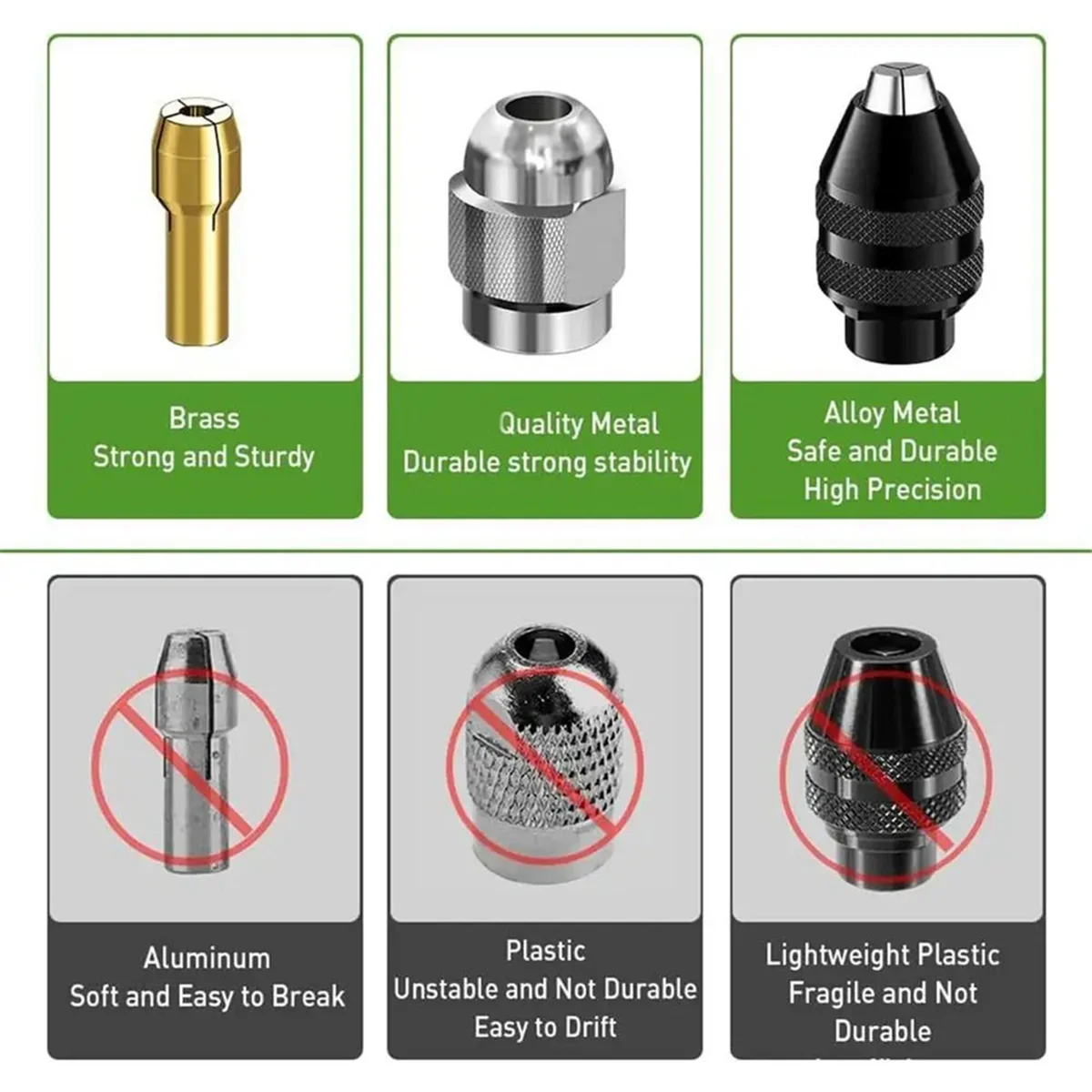 AA98 Collet Set Keyless Chuck for Drill 1/32-1/8 Inch Keyless Shank Replacement for Rotary Tools Electric Grinder Accessories