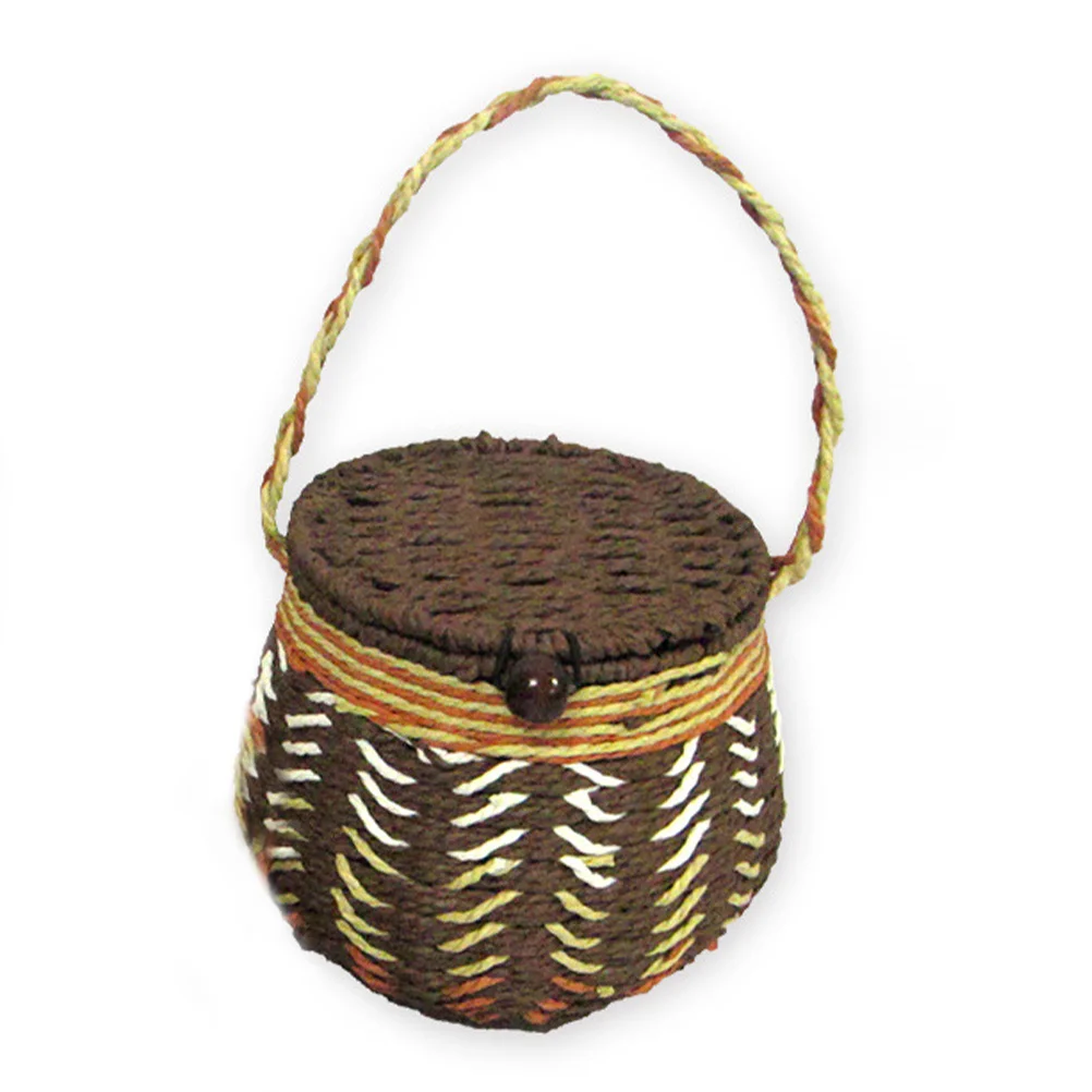 

Rustic Woven Tea Basket Airtight Seal Design Moisture Resistant Storage for Tea Coffee Sugar Nuts Cereals Compact Decorative