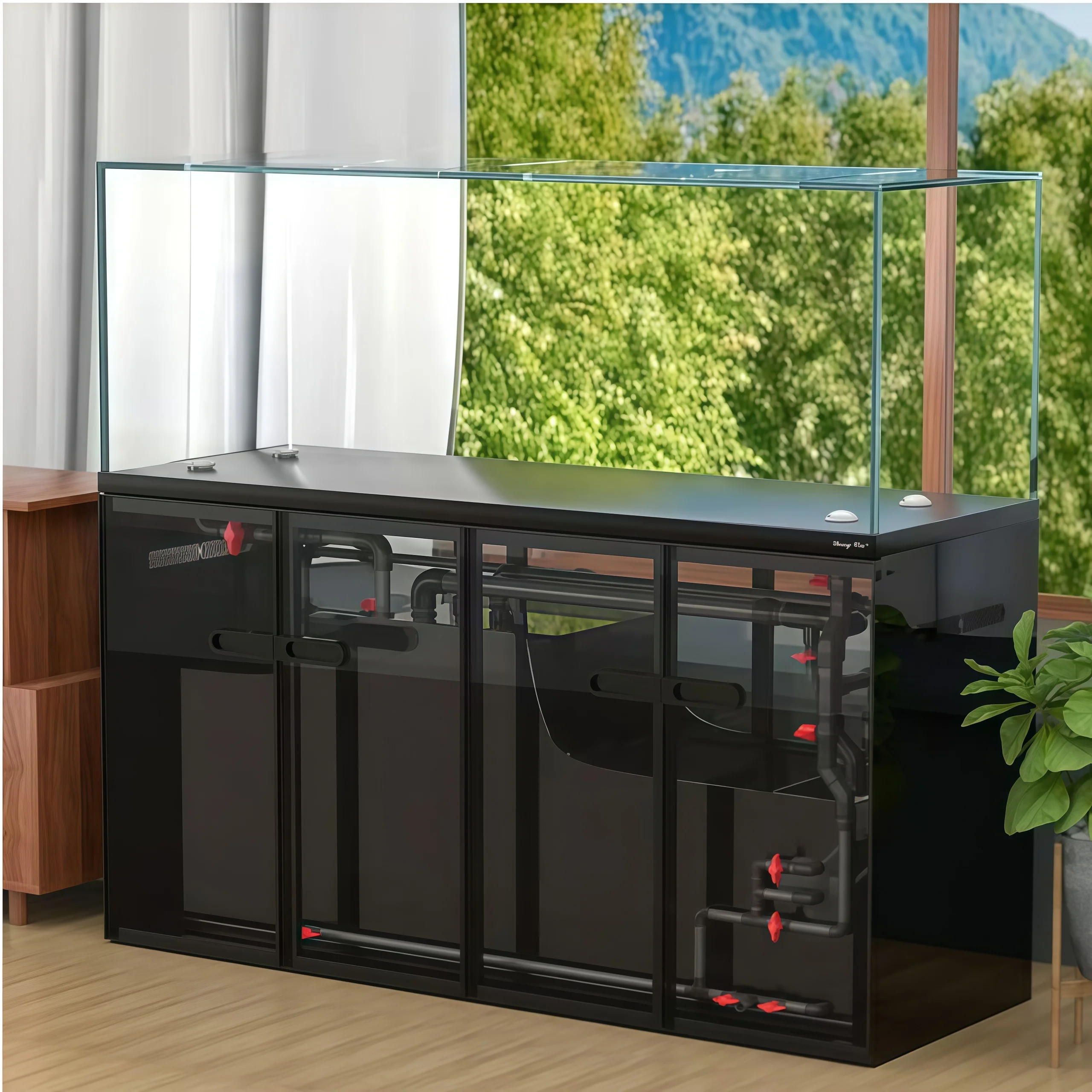 

Ultra-Transparent Glass Aquarium with Industrial Air Tube Dragon Fish Tank Outsole Water Ecology Filter Eco-Friendly